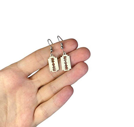 Jilet  Figürlü Tıraş Bıçağı Unisex Küpe