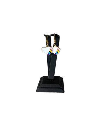 Gökkuşağı Kalp Aşk Küpe