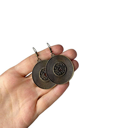 Retro Disco 1970 Plak Küpe