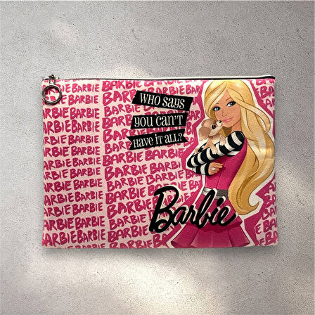 Barbie Pembe Clutch Portföy Çanta