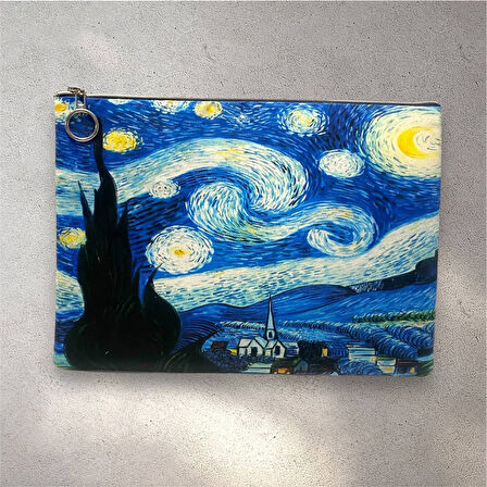 Vincent Van Gogh Yıldızlı Gece Tablosu The Starry Night Clutch Portföy Çanta