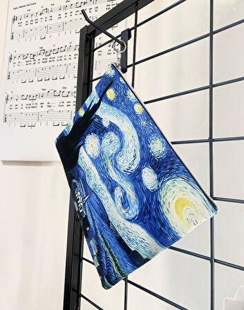 Vincent Van Gogh Yıldızlı Gece Tablosu The Starry Night Clutch Portföy Çanta