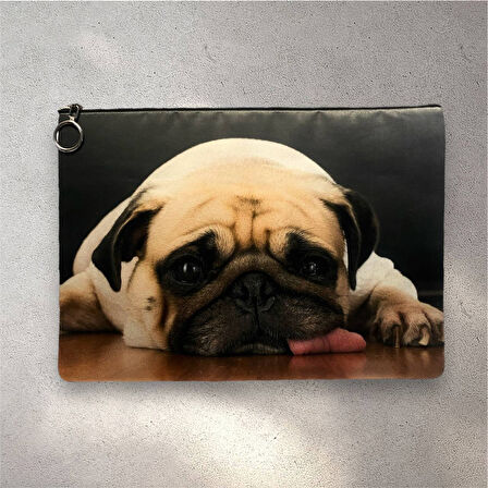 Pug Cins Köpek Clutch Portföy Çanta