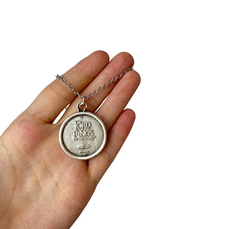 Yüzüklerin Efendisi Rohan Amblem Çift Taraflı Yazılı Madalyon Kolye