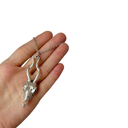 Gotik Boynuzlu Geyik Kafası Kolye