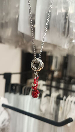 Örümcek Adam Spiderman Havada Asılı 316L Çelik Kolye