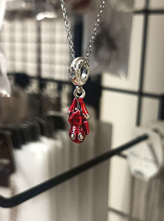 Örümcek Adam Spiderman Havada Asılı 316L Çelik Kolye