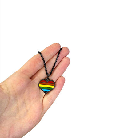Lgbt Temalı Renkli Kalp Kolye