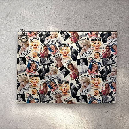 Marilyn Monroe Figürlü Clutch Portföy Çanta