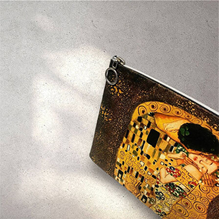 Gustav Klimt The Kiss Tablosu Clutch Portföy Çanta