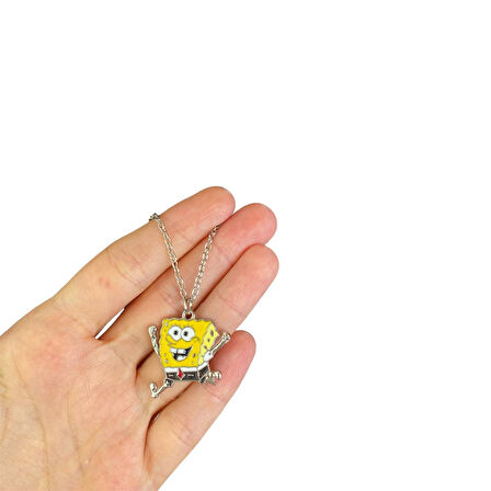 Sünger Bob Figürlü Sevimli Karakter Kolye