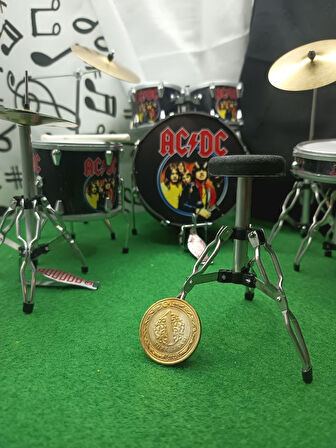 AC/DC Minyatür Enstrüman Bateri Davul Seti Baterist