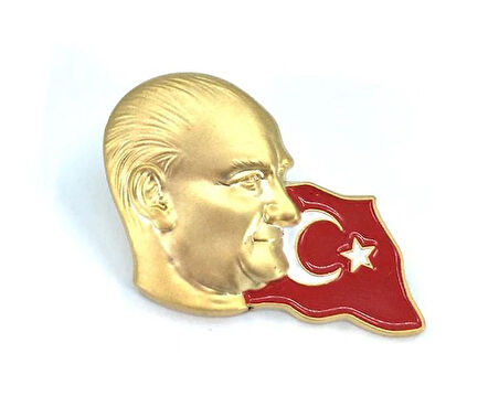 Atatürk Türk Bayrakğı Altın Rozet