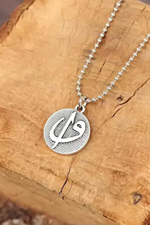 925 Ayar Kaplama Gümüş Elif Vav Zincirli Kolye