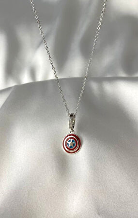 Captain America Kalkanı Paslanmaz Çelik Charm Kolye