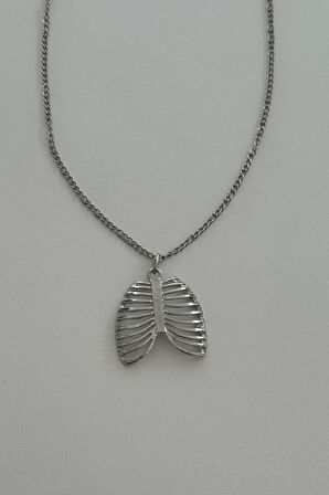 Kaburga Rib Kalp 3 Boyutlu Çift İkili Sevgili Kolye