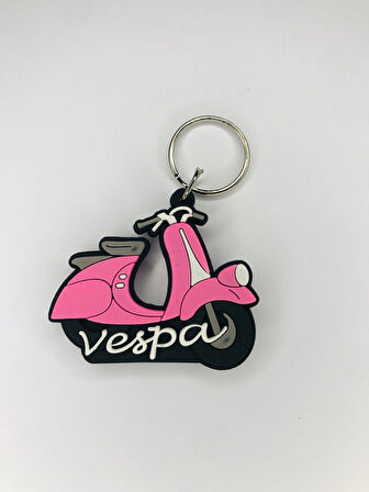 Vespa Motorsiklet Anahtarlık Pembe 8 cm Hediye Anahtarlık veya Çanta Süsü