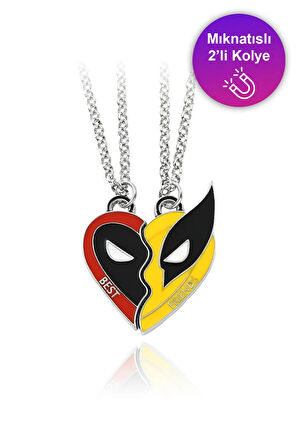 2 Adet Mıknatıslı Arkadaşlık Kolyesi Deadpool & Wolverine Best Friends Kolye İkili Çift 2 adet