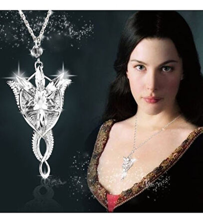 Arwen Evenstar Akşam Yıldızı Kolye Yüzüklerin Efendisi Kolye Kolye Kutusunda Gümüş Kaplama Kadın