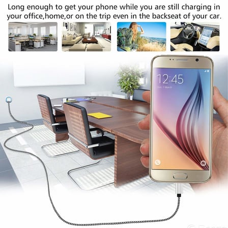 USB Type-C Hızlı Şarj Kablosu, 1 Metre, 2.1A, Naylon Örgülü Kopmaz Veri Kablosu, Samsung, Xiaomi, Huawei ve Tüm Android Cihazlar ile Uyumlu, Gri, 2 Yıl Garantili