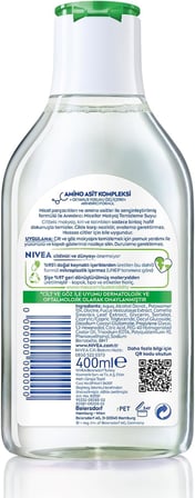Micellar Makyaj Temizleme Suyu Arındırıcı ve Matlaştırıcı 400 ml, Yüz, Göz ve Dudak Temizleyici, Amino Asit Kompleksi ve Okyanus Yosunu Özü