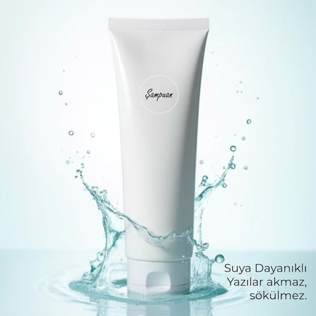 54 Parça Şeffaf Seyahat Şişe Etiketi Seti - 3x3 cm Su Geçirmez Kozmetik ve Banyo Etiketleri - Doldurulabilir Şişe Çıkartmaları - Şampuan, Krem, Sabun için Minimalist Organizer Sticker