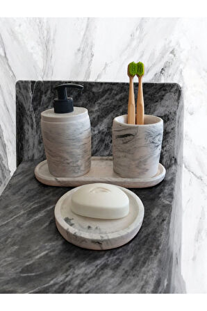 Marble Serisi Beton Banyo Seti