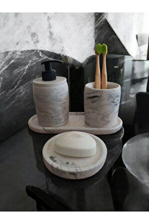 Marble Serisi Beton Banyo Seti