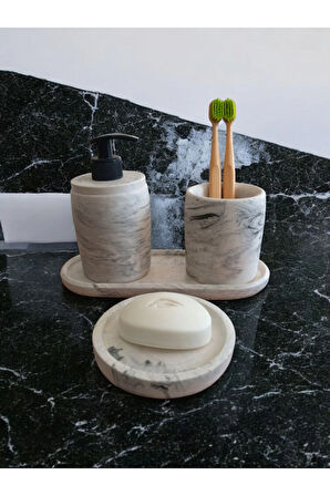 Marble Serisi Beton Banyo Seti