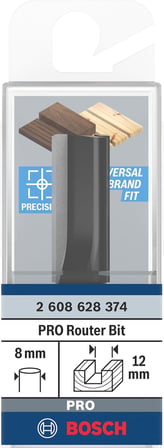 Bosch Professional Ahşap İçin Standart Yiv Frezesi (Ahşap İçin, Ø 12 Mm, Çalışma Uzunluğu 32 Mm, El Frezesi Aksesuarı)