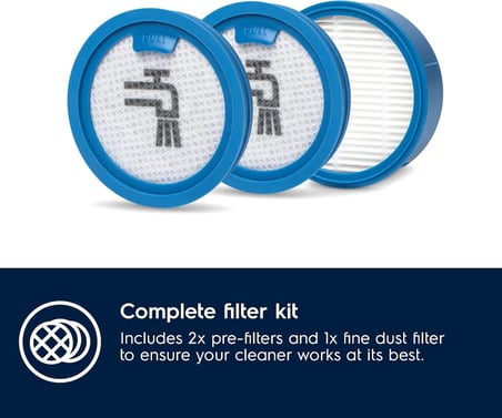 Electrolux ESKW5 Performans Filtre Seti | 3 Parça Yedek Filtre | Yıkanabilir ve Uzun Ömürlü Kullanım |%99.9 Filtrasyon Verimliliği | Kablosuz Süpürgeler İçin Uyumlu Filtre Kiti