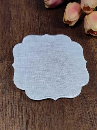 Beyaz Nakışlı Beyaz Kumaş İşlemeye Uygun Linen Keten Etamin Kumaş Kahve Yanı Kokteyl Sunum Peçete6lı
