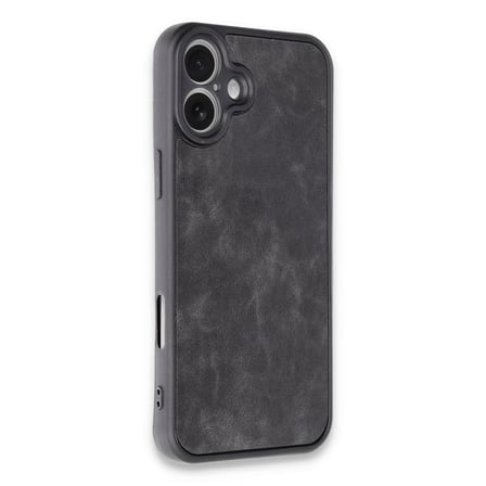 Apple iPhone 16 Plus Kılıf Aras Deri Kapak - Siyah