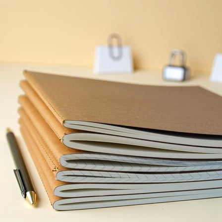 4 Adet Çizgili Terzi Dikişli Not Defteri, A5 Boyut, 40 Yaprak Planlama Ofis İçin İdeal, Planlayıcı (Kraft Kapak Tasarımı)