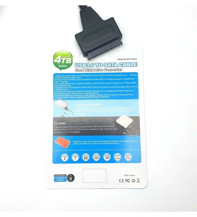 USB 3.0 ile SATA Kablo Dönüştürücü, 2.5 inç ve 3.5 inç HDD/SSD Bağlantısı, 4TB Destekli, Hızlı Veri Transferi, Harici Sabit Disk Bağlantısı, USB 3.0 to SATA, HDD Dönüştürücü | RXD339U3