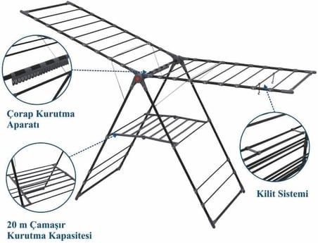 Harbinger MM051 İnova Black Çamaşır Kurutma Askısı