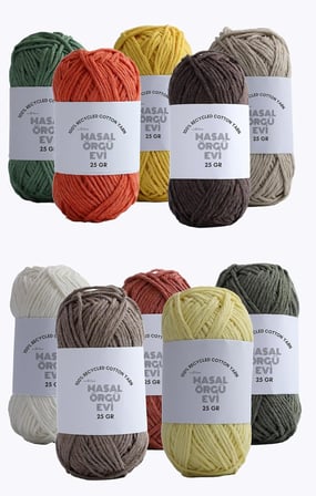 25 Gram Mini Cotton Serisi%100 Pamuk Örgü İpi 10 Renk Punch ve Amigurumi İpi (sonbahar)