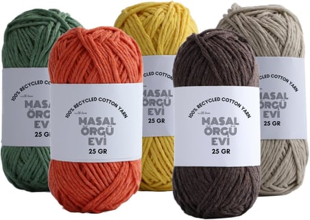 25 Gram Mini Cotton Serisi%100 Pamuk Örgü İpi 10 Renk Punch ve Amigurumi İpi (sonbahar)
