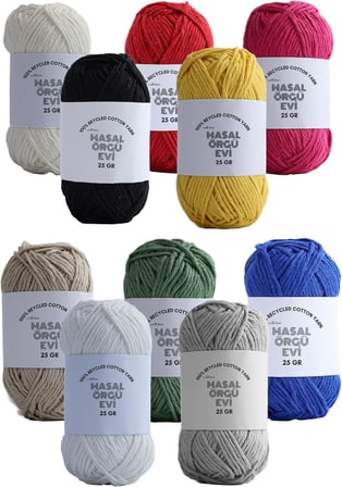 25 Gram Mini Cotton Serisi%100 Pamuk Örgü İpi 10 Renk Punch ve Amigurumi İpi (sonbahar)