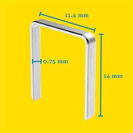 Zımba teli Tip 53, 14 mm zımba, 5.000 adet büyük paket, ahşap ve kumaşlar için ince tel kıskaçlar