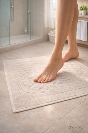 Elif Mira Banyo Ayak Havlusu Seti,%100 Pamuk, Çok Renkli, 50x70 cm, 3'lü Set, Düz Desen, DamaTouch (Bej)