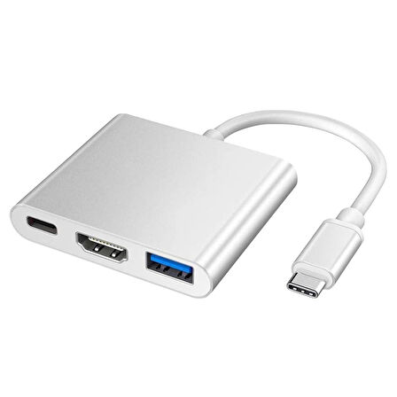 CONCORD BYL-2005 Çevirici Adaptör 3 İn 1 Type-C To Hdmi Usb 3.0 Type-C