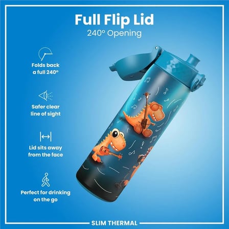Ion8 - İnce Su Termosu - Dinozor Grubu - 500 ml - Sızdırmaz
