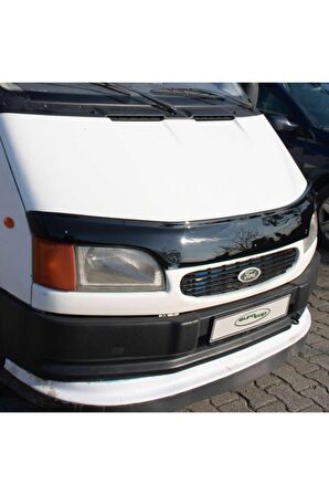 Ford Transit Ön Kaput Koruma Rüzgarlığı 3mm Akrilik (Abs) Parlak Siyah Deflektör 1993-2002