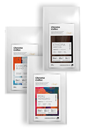 Chroma Coffee Signature Series Çekirdek Kahve Seti-1 %100 Nitelikli Arabica 3x250gr