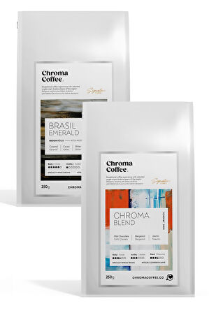 Chroma Coffee Signature Series Çekirdek Kahve Seti-5 %100 Nitelikli Arabica 2x250gr