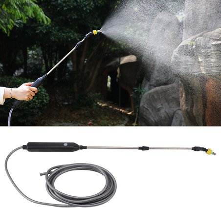 Otomatik Sulama Elektrikli Püskürtücü Değnek, USB Şarj Edilebilir Bitki Püskürtücü Teleskopik Sulama Değnek Bahçe Tesisi, Çim Bakımı (2 metre / 6.56ft Hortum)
