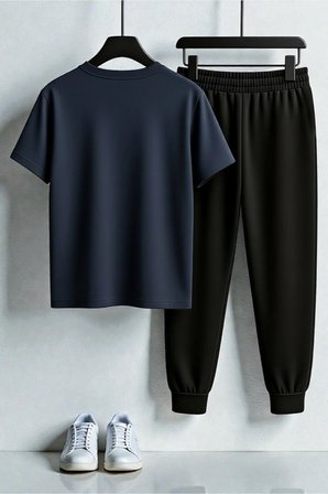 Unisex Fantastic Tasarım Baskılı Tişört - 2'li Eşofman Takımı