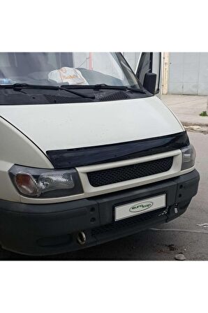 Ford Transit Ön Kaput Koruma Rüzgarlığı 3mm Akrilik (ABS) Parlak Siyah Deflektör 2002-2006