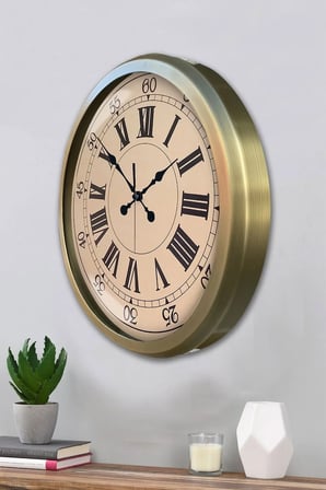 52 cm Eskitme Metal Roma Rakamlı Duvar Saati iegxx